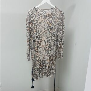 Chloe Animal Print Dress with Black and Cream